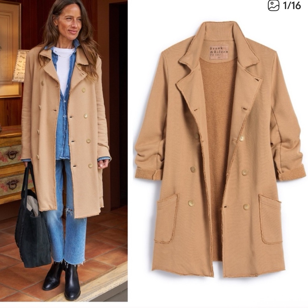NWOT Frank & Eileen Belfast Trench Coat (Sz XS) Triple Fleece Camel